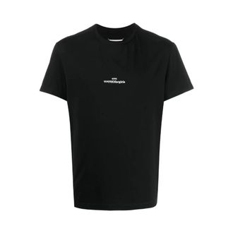 Maison Margiela T-Shirts, male, Black, XL, Distorted Logo T-Shirt