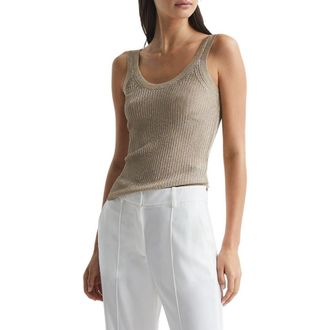 Reiss Imogen Metallic Sweater Tank in Gold at Nordstrom Rack, Size Medium