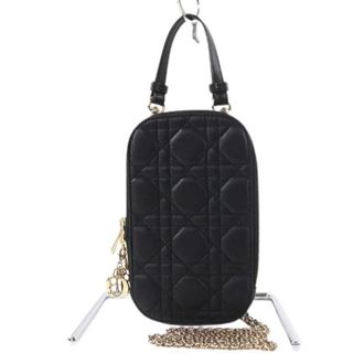 Dior Pre-owned Mini Bags, female, Black, Size: ONE SIZE Pre-owned Lady Dior Cannage Lambskin Phone Holder