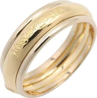 Saint Laurent Gold Clear Yellow Gold (18K) Band Ring (Pre-Owned)