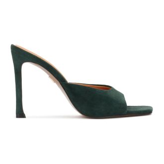 Kazar Su&egrave;de Muilezels met Hak - Dames - Muiltjes - Groen - 35 EU - Su&egrave;de - Schoenen