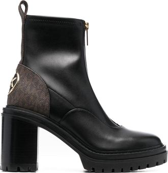 Michael Michael Kors logo-print leather ankle boots - women - Leather - 10 - Black
