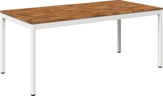 vidaXL Mesa De Cena De Jard&iacute;n Natural Y Blanco 180 X 88,5 X 75 Cm Vidaxl