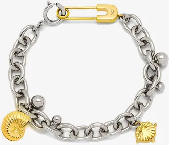 Yoj Stella Curb Chain Bracelet in Silver and Two Tone in Silver/two Tone at Nordstrom