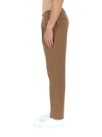 Herno Tailored Linen-Cotton Trousers - Brown