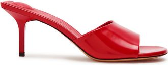 Jacquemus Les Mules Cubisto 70 Glossed Leather Mules - Red - 40 (IT40 / UK7)