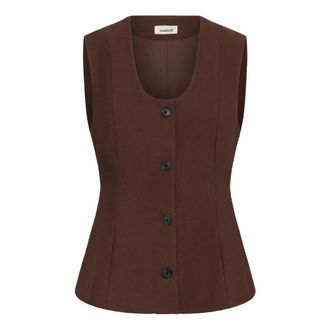 Soaked In Luxury SLSemiki Waistcoat - - Jackets - Donna - Marrone - M