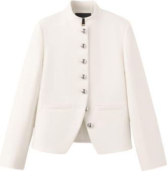 Mango Mandarin Collar Jacket in Off White at Nordstrom, Size Xx-Small
