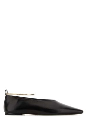 Jil Sander Black Leather Ballet Flats