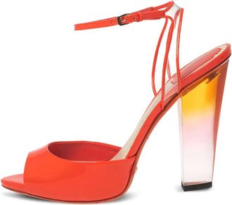 Dior Sandali in pelle verniciata con cinturino alla caviglia 120mm - Rosso