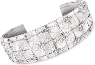 Ross-Simons Italian Sterling Silver Square-Pattern Cuff Bracelet