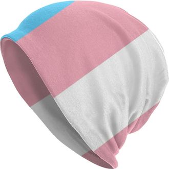 Generic Knit Beanie Hat Trans Flag Sports Hat Winter Knit Winter Hats for Men Thin Chemo Cap Sleep Cap, for Daily, Shower, Hiking