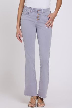 NYDJ Barbara Frayed Exposed Button Bootcut Jeans in Vintage Lavender at Nordstrom, Size 12
