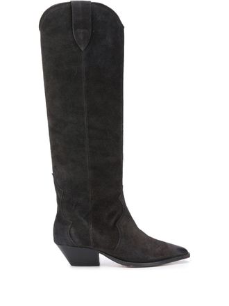 Isabel Marant Denvee point-toe boots - women - Calf Leather/Leather/Leather - 37 - Black