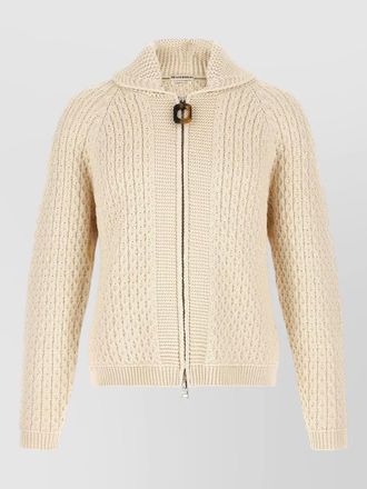 J.W.Anderson cable knit cardigan high collar cuffs hem