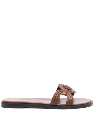 Versace Medusa 95 slides - women - Calf Leather/Calf Leather/Calf Leather/Rubber - 37 - Brown