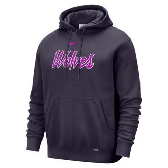 Nike Minnesota Timberwolves City Edition Nike Mens Basketball Club Pull-Over Hoodie in Purple | HQ8872-525