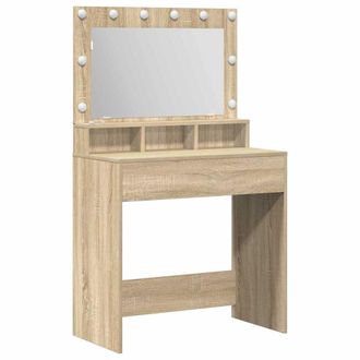 vidaXL Mesa De Tocador Con Estante Roble Sonoma 79 X 41 X 135 Cm Vidaxl