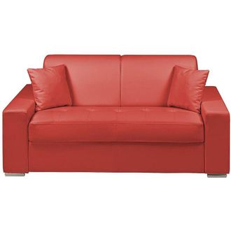 Vente-Unique Vente-unique - Divano letto 2 posti a ribalta in similpelle Rosso - Larghezza Materasso 120 cm - Spessore 14 cm - emir