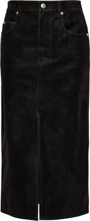 Isabel Marant Bisane Rok - Dames - Midirokken - Zwart - S - Denim - Rokken