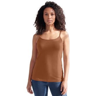 Roaman's Plus Size Cami With Built-In Bra And Adjustable Straps in Cognac at Nordstrom, Size Medium