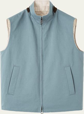 Loro Piana Mens Grian Reversible Full-Zip Vest