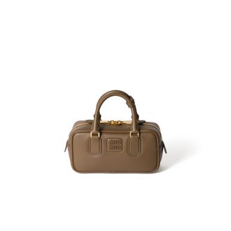 Miu Miu Arcadie Leather Bag, Woman, Tundra
