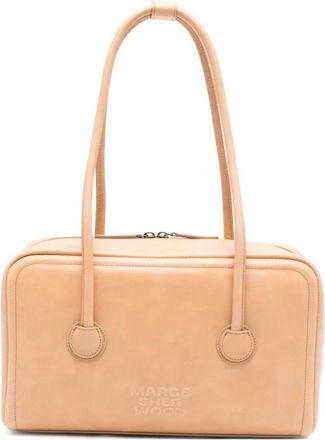 Marge Sherwood Tassen, Dames, Beige, ONE Size, Leer, Soft Boston Leren Tas