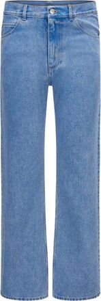 Marni Blauwe katoenen jeans met logo-applicatie - Heren - Regular Fit Jeans - Blauw - W31 - Katoen - Jeans