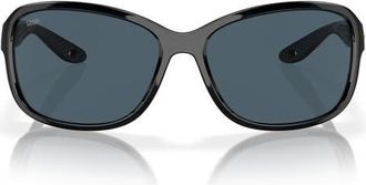 Costa Seadrift 58mm Polarized Square Sunglasses in Black/Gray at Nordstrom
