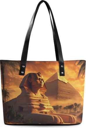 Generic Great Sphinx And Pyramids of Giza Ancient Egypt Tote Bags for Women Cute Shoulder Purses Handbags