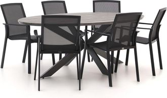 Bellagio la vita attrattiva Bellagio Dranera/Fidenza ovaal 220cm dining tuinset 7-delig stapelbaar