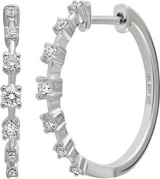 Bony Levy Rita Diamond Hoop Earrings in 18K White Gold at Nordstrom Rack