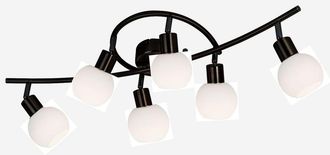 Nowa Lampada Da Soffitto A Led, Lampada Da Soggiorno A 6 Luci, Metallo Nero, L 75 Cm
