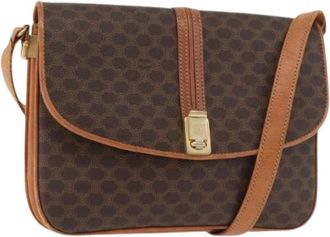 Celine Pre-owned Vintage Macadam Shoulder Bag - Dames - Vintage Schoudertas - Bruin - ONE Size - Leer - Vintage