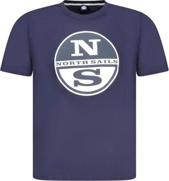 North Sails Blauw Katoen Crew Neck T-Shirt - Heren - T-shirts - Blauw - M - Katoen - Tops