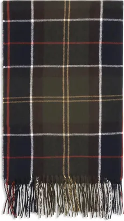 Barbour Womens Tartan Wrap Scarf Stanway Multicolour Merino Wool Scarfs
