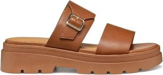 Geox Adacter S Slider - Dames - Sandalen - Bruin - 41 EU - Leer - Schoenen