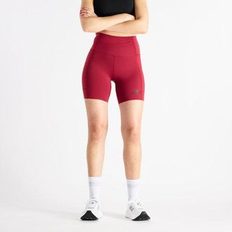 New Balance Donna RC Elite Storage Short 6 in Rosso, Maglia di Poliestere, Taglia M