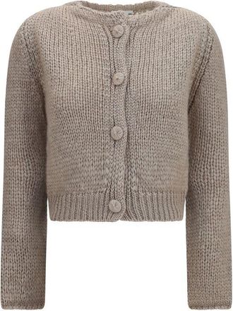 Forte_Forte Beige Silk Womens Cardigan
