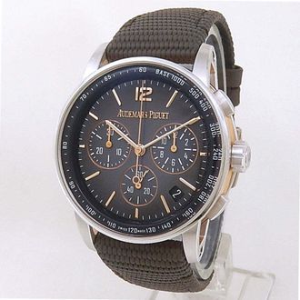 Audemars Piguet Pre-owned Audemars Piguet Code 11.59 Chronograph Smoked Lacquered Grey Dial With Sunray Pattern Dial Mens Watch 26393CR.OO.A002KB.01