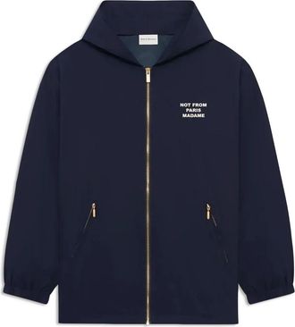 Drôle de Monsieur Jassen, Heren, Blauw, S, Polyester, La Veste Capuche Slogan
