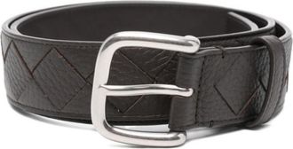 Bottega Veneta Brown Weave Buckle Belt