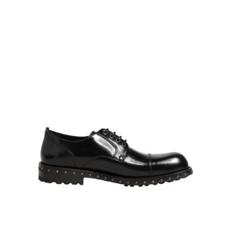 Dolce & Gabbana Leren Formele Derby Schoenen met Noppen - Heren - Nette schoenen - Zwart - 42 EU - Leer - Schoenen