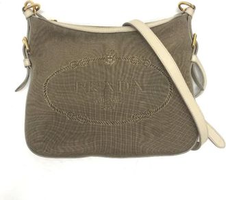 Prada Pre-owned Fabric prada-bags - Dames - Vintage Schoudertas - Beige - ONE Size - Vintage