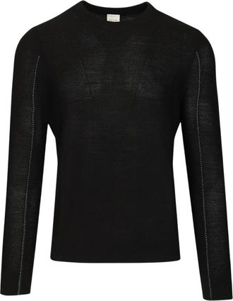 Paul Smith Merino Wol Trui met Ronde Hals - Heren - Ronde hals truien - Zwart - S - Wol - Truien & Vesten