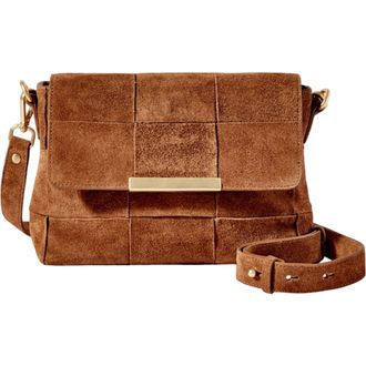 Mint Velvet Lara Tan Suede Woven Crossbody Bag at Nordstrom
