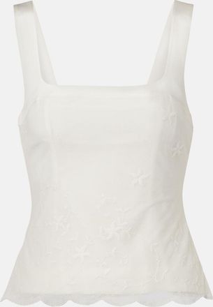 Poss&eacute; Top Cove in tulle con ricamo