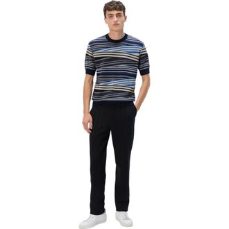 Missoni Short Sleeve T-shirt With Striped Micro Zigzag in Blue at Nordstrom, Size 52 It