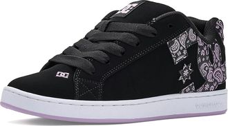 DC Court Graffik Womens Skate Shoes Black/Lavender : 10.5 B - Medium, Leather